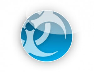 Half bio hazard symbol in a blue circle which represents our specialist sanitising, crime scene & trauma cleaning