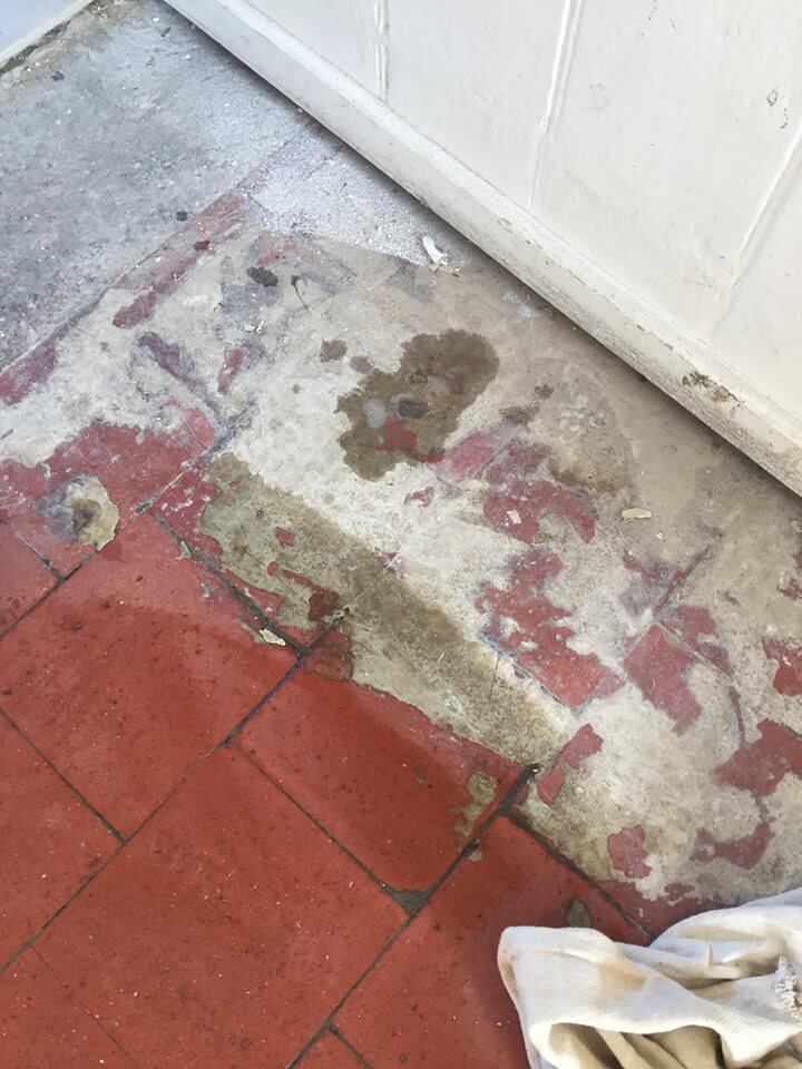 cement removal on quarry tile floor