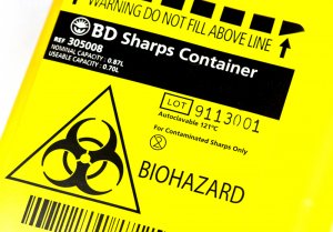 Yellow lid Medical Waste sharps bin